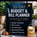 30-day budget and bill planner PDF cover