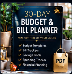 30-day budget and bill planner PDF cover