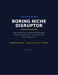 Boring Niche Disruptor playbook cover — how to find and outsell ugly niche websites
