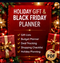 holiday gift and Black Friday planner PDF cover
