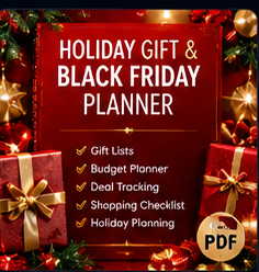 holiday gift and Black Friday planner PDF cover