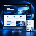Responsive custom landing page displayed on desktop and mobile