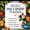 weekly meal and grocery planner PDF cover